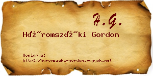 Háromszéki Gordon névjegykártya